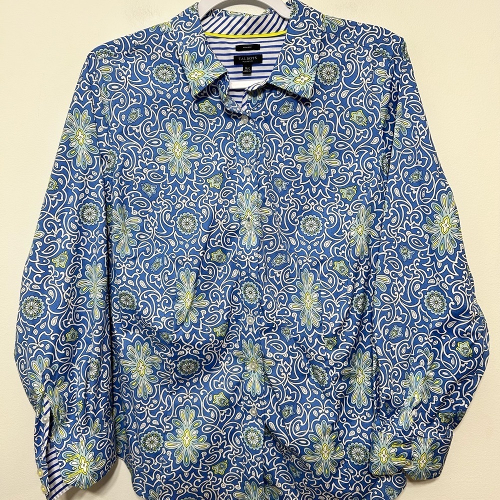 Talbots Plus Petite Non Iron Scrollwork Medallion… - image 2